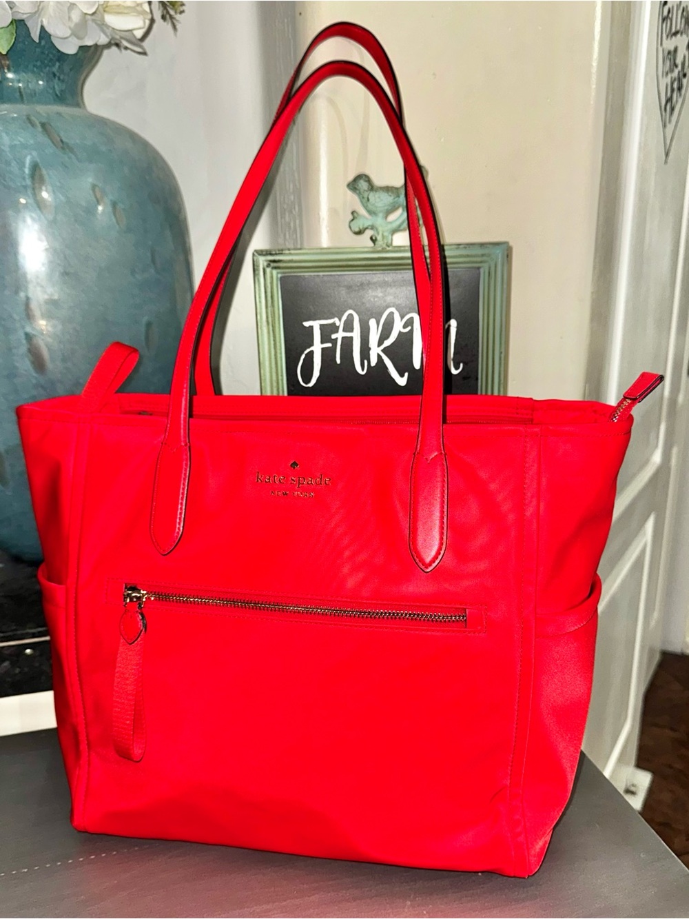 Kate Spade New York CHELSEA Red Medium Satchel Tote - like new! MSRP: $288.00